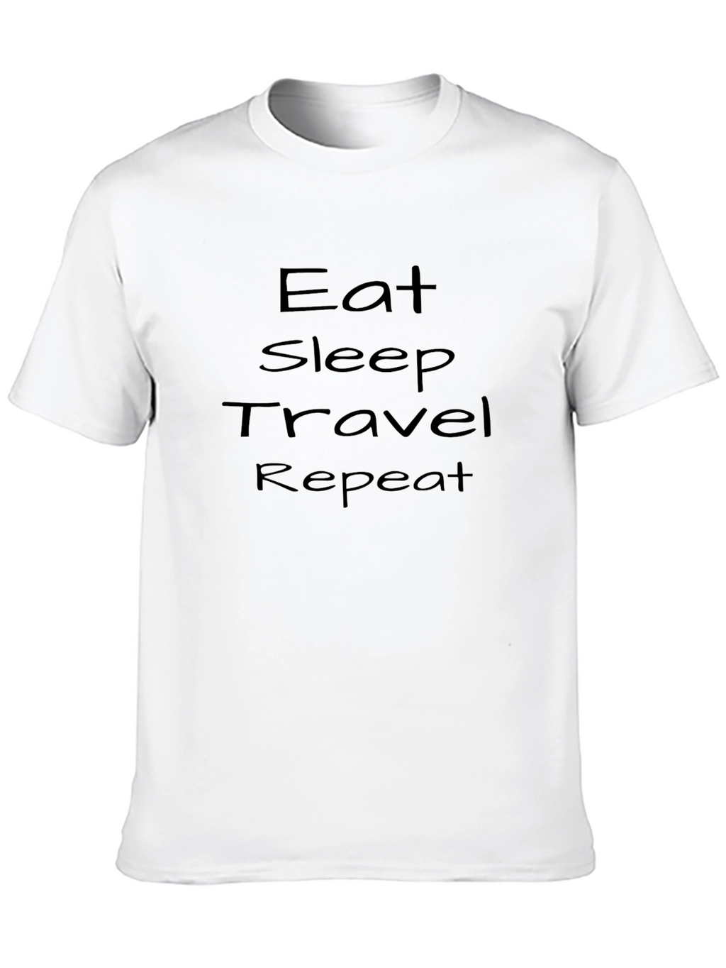 Eat Sleep Travel Repeat Black Graphic T-Shirt