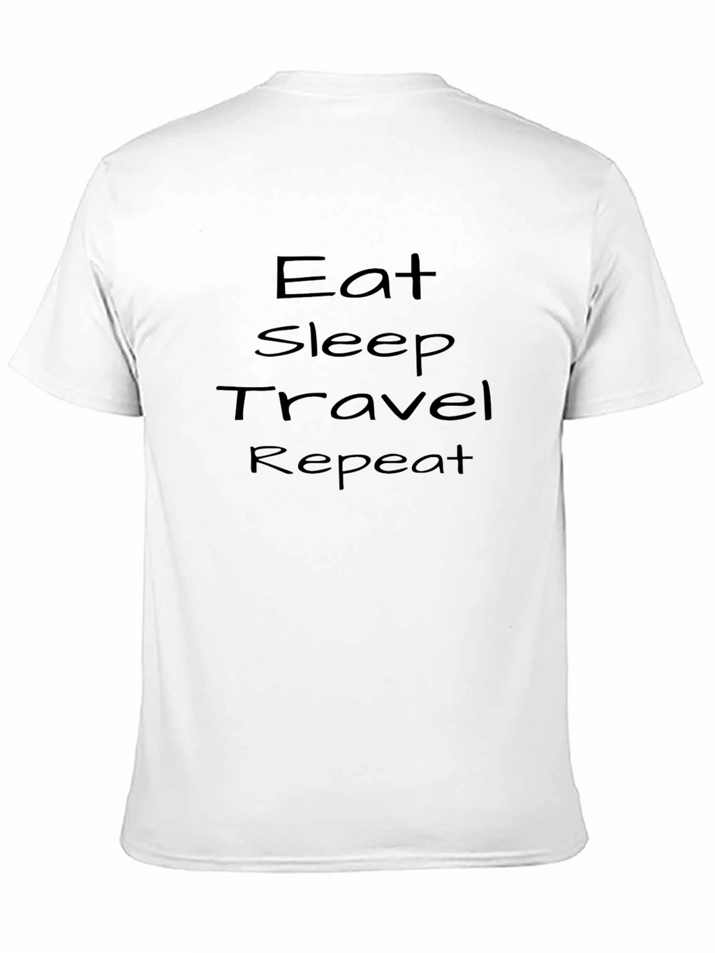 Eat Sleep Travel Repeat Black Graphic T-Shirt