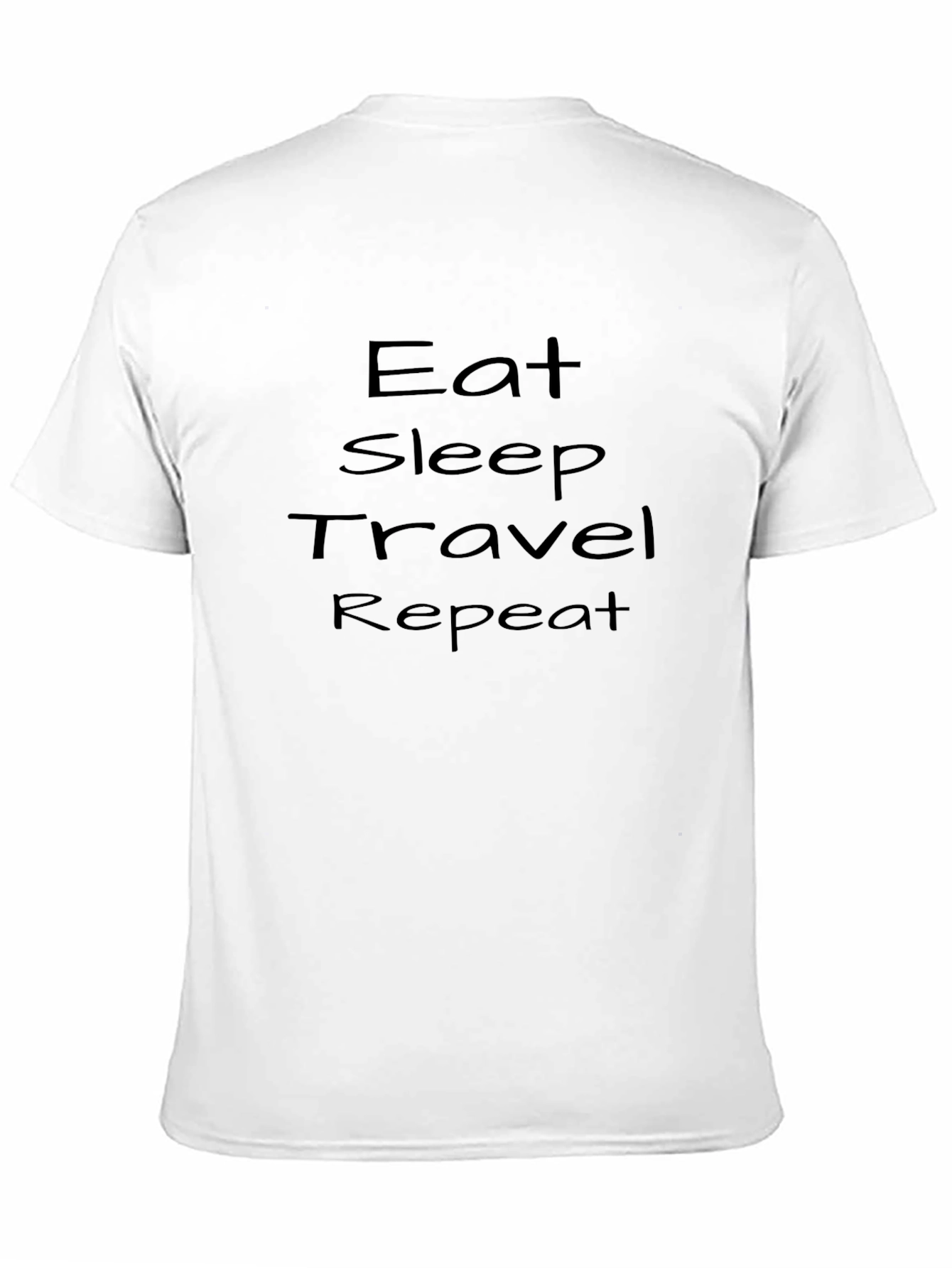 Eat Sleep Travel Repeat Black Graphic T-Shirt