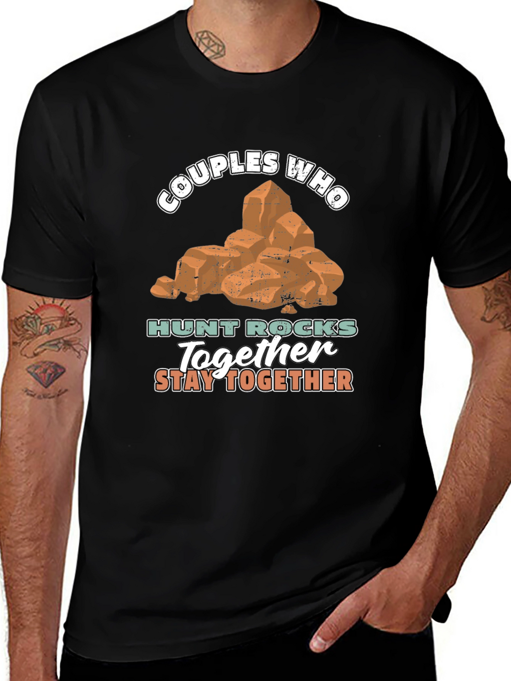 Couples Who Hunt Rocks Together T-Shirt