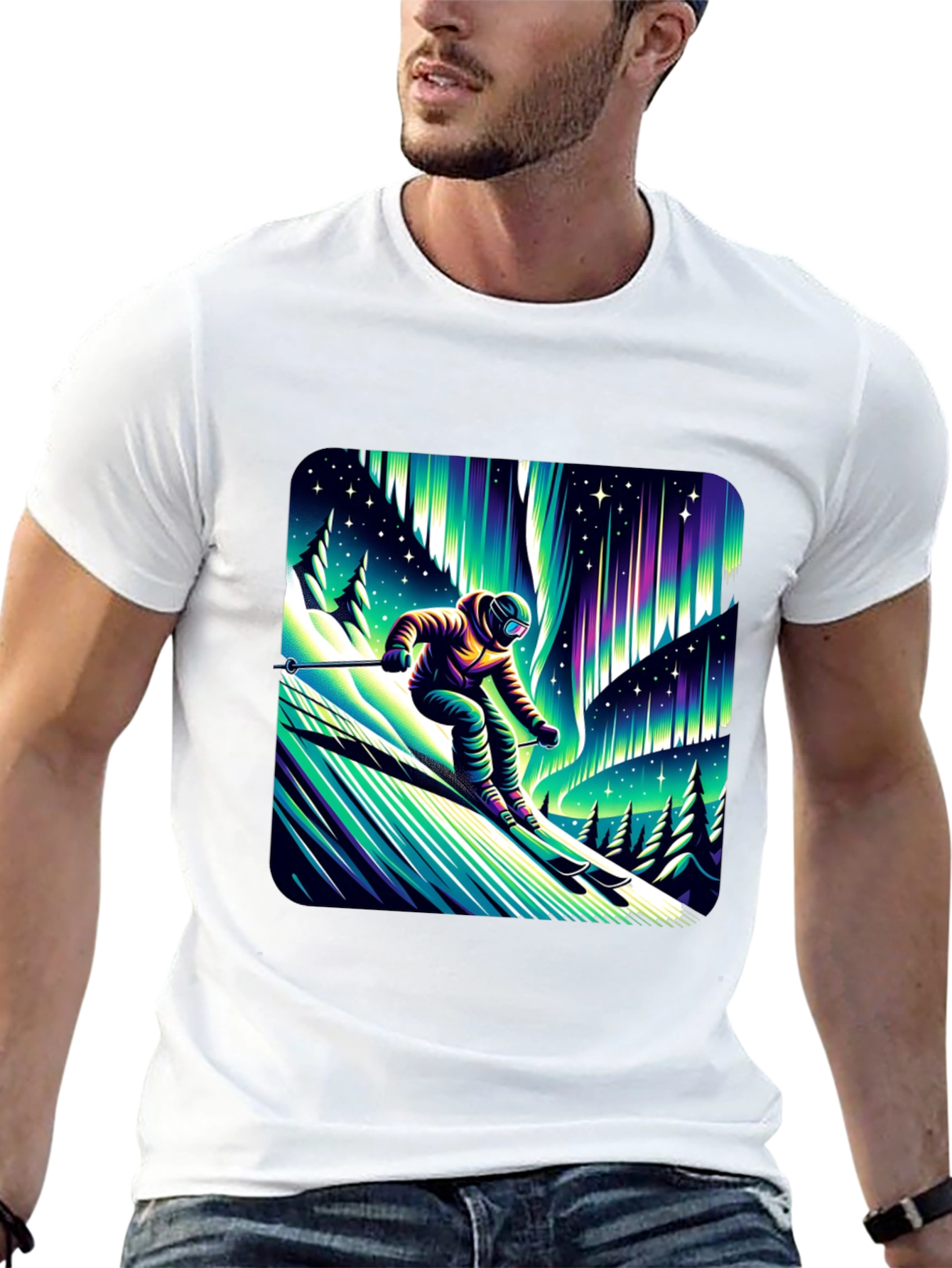 Aurora Skier Graphic Tee - Black