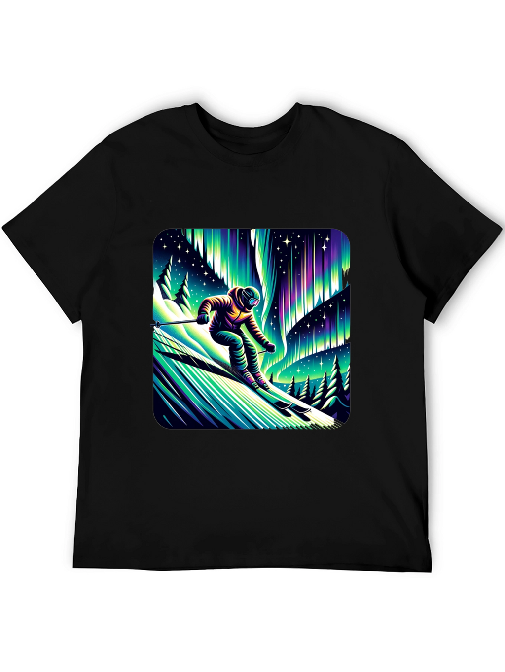Aurora Skier Graphic Tee - Black
