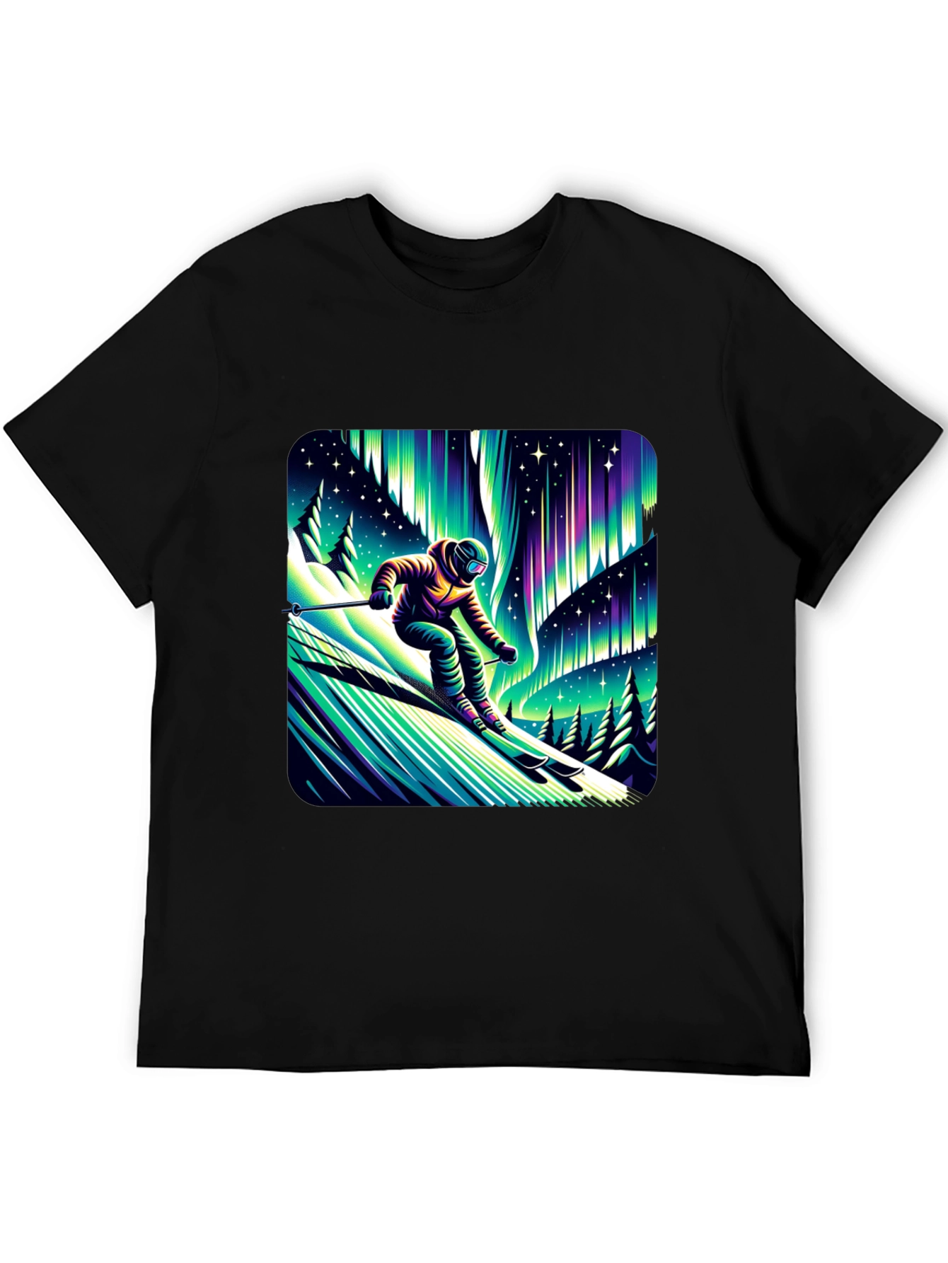 Aurora Skier Graphic Tee - Black
