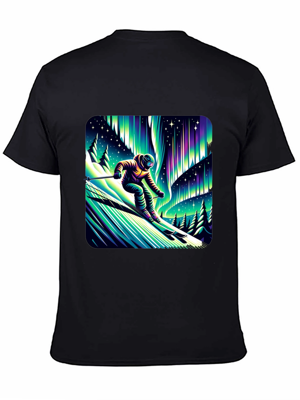 Aurora Skier Graphic Tee - Black