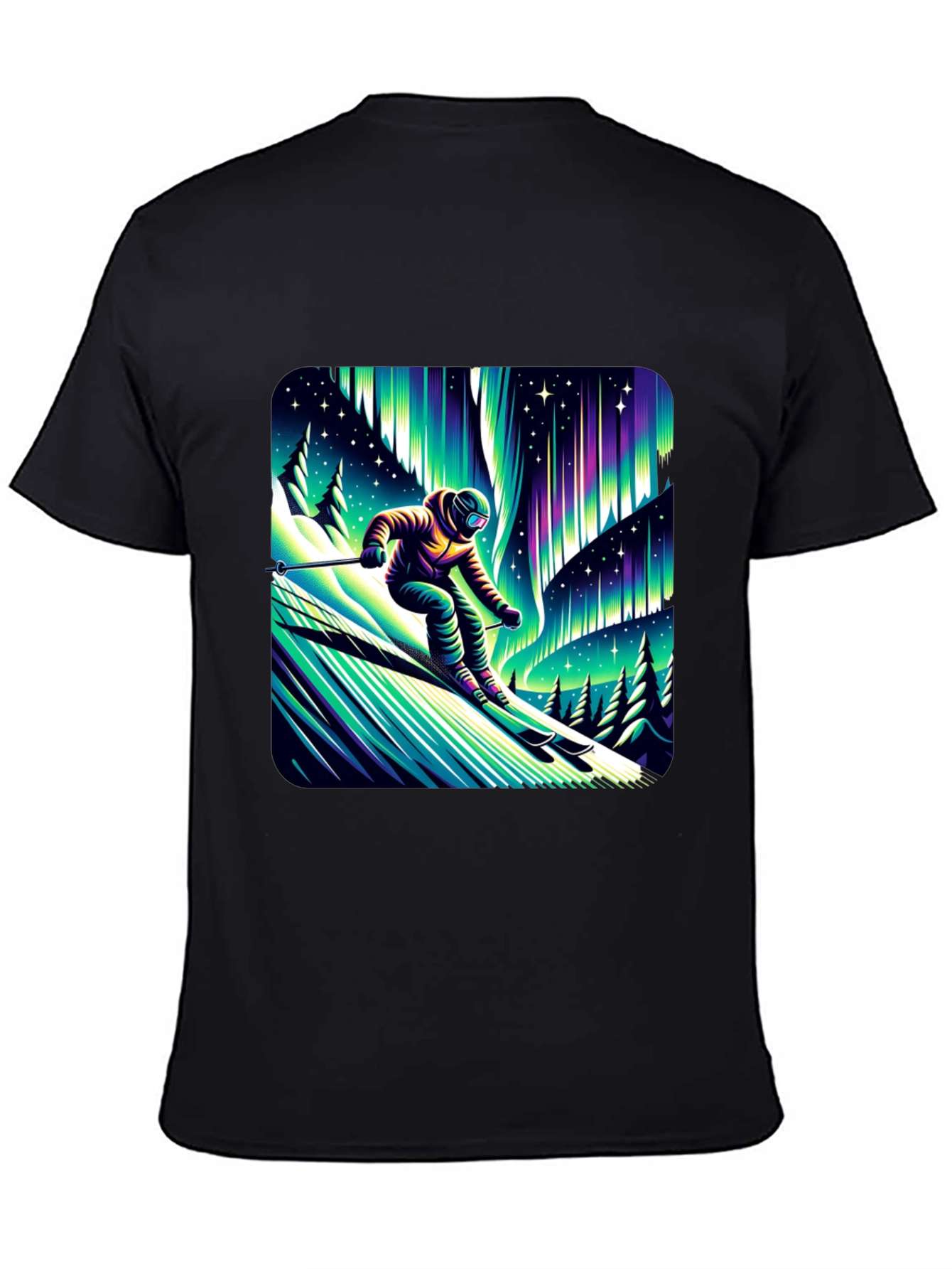 Aurora Skier Graphic Tee - Black