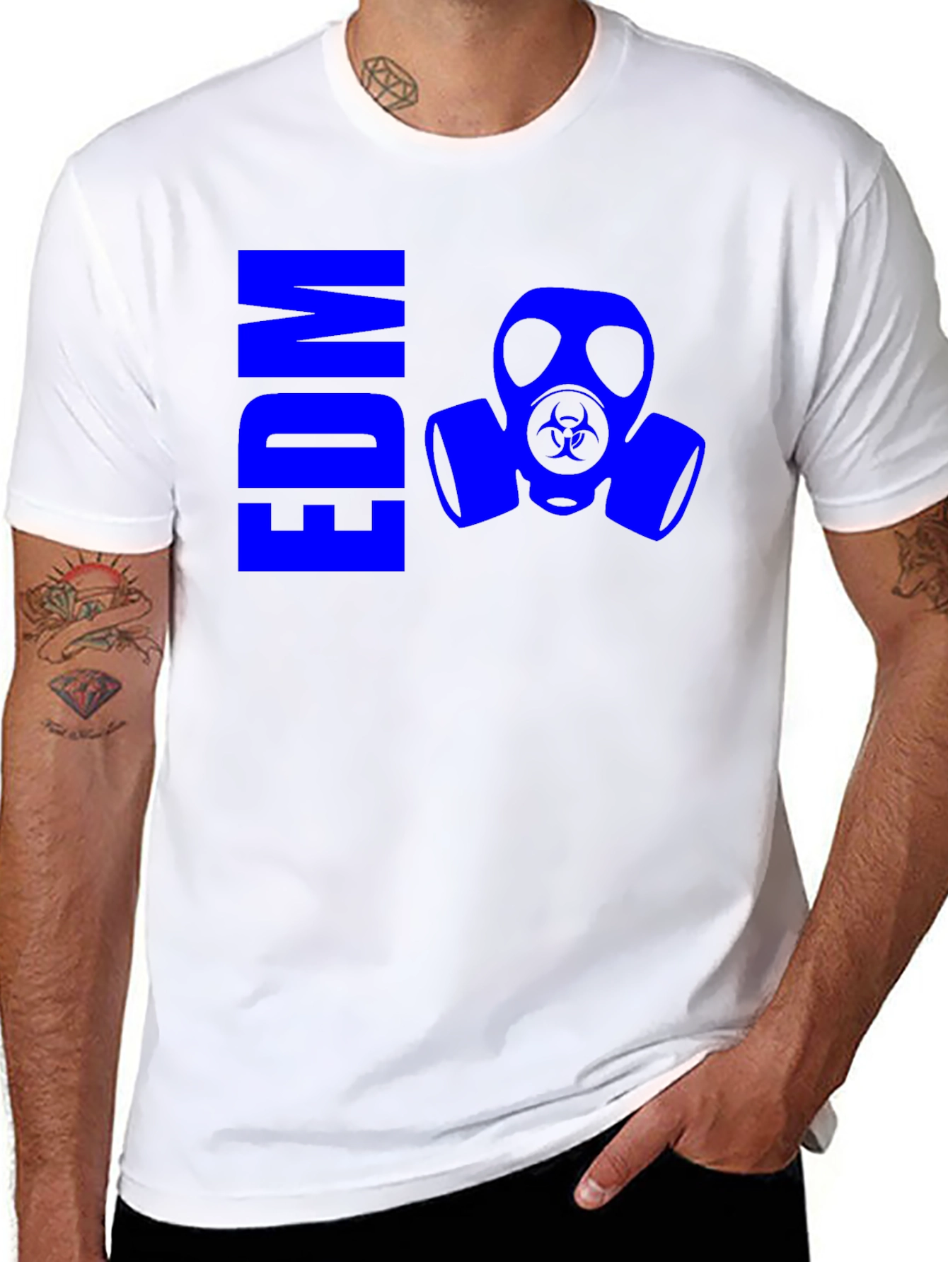 EDM Gas Mask Graphic Tee - Cool Black T-Shirt