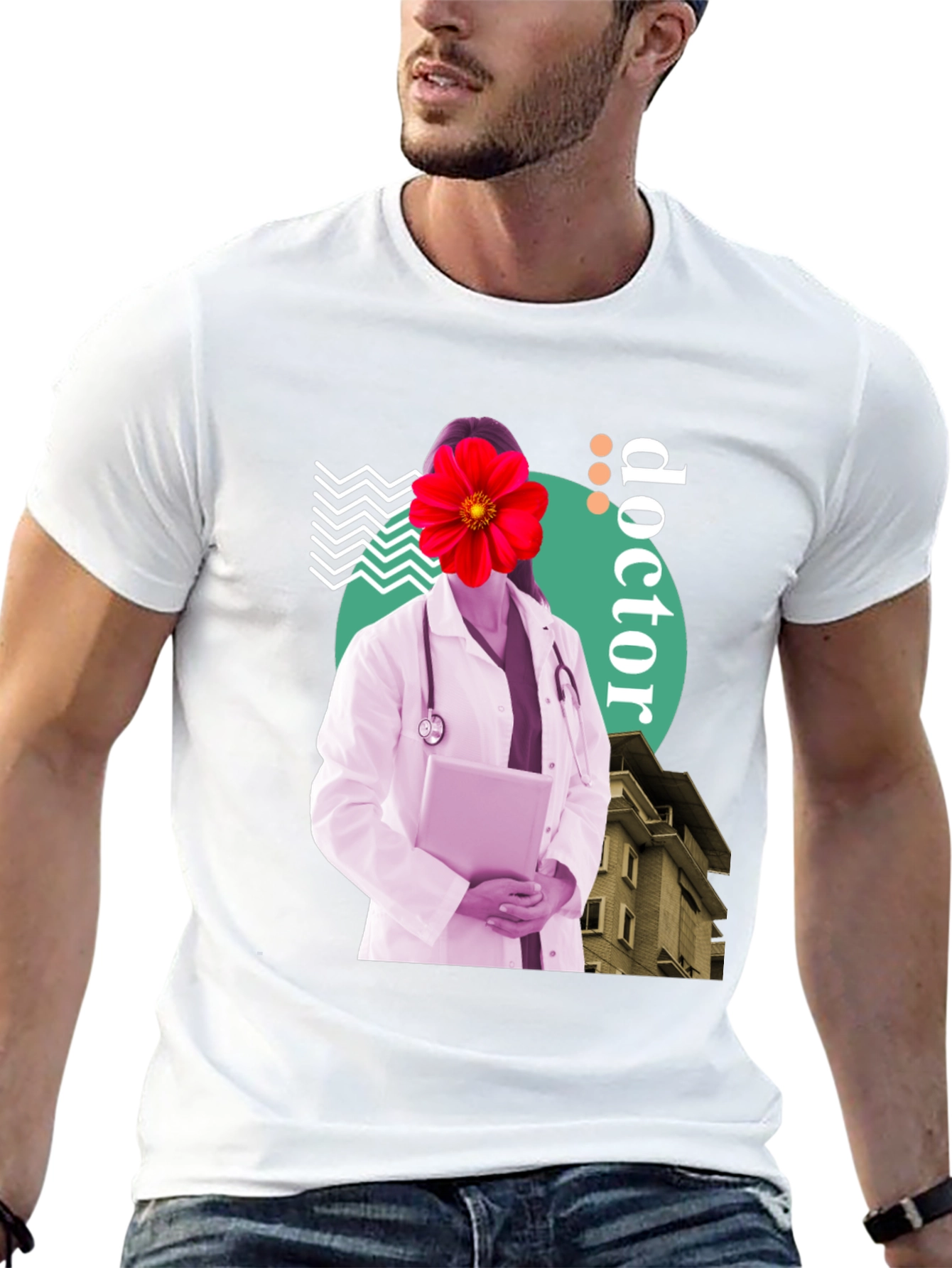 Doctor Flower Graphic Tee - Unique Medical Design