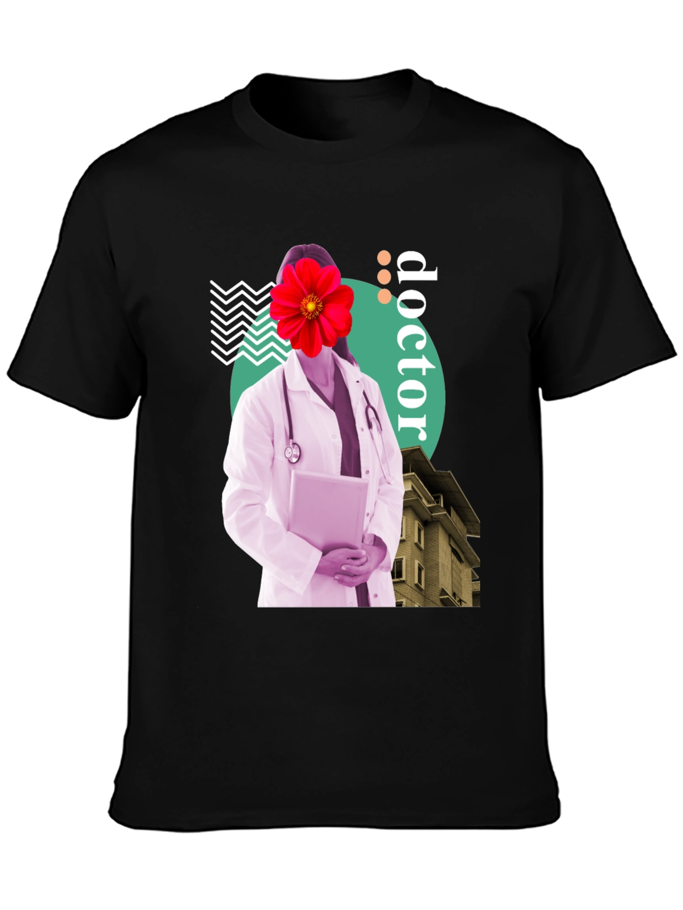Doctor Flower Graphic Tee - Unique Medical Design