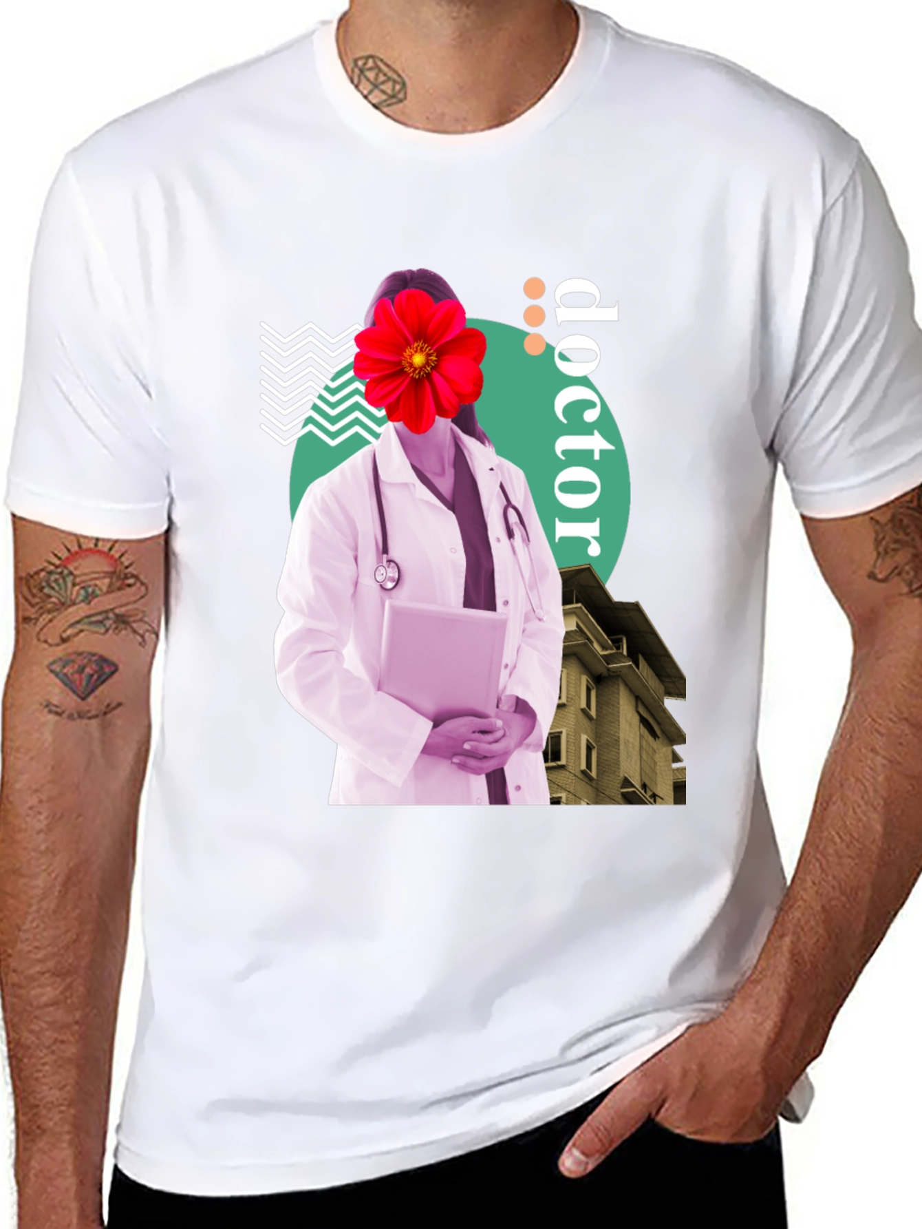 Doctor Flower Graphic Tee - Unique Medical Design