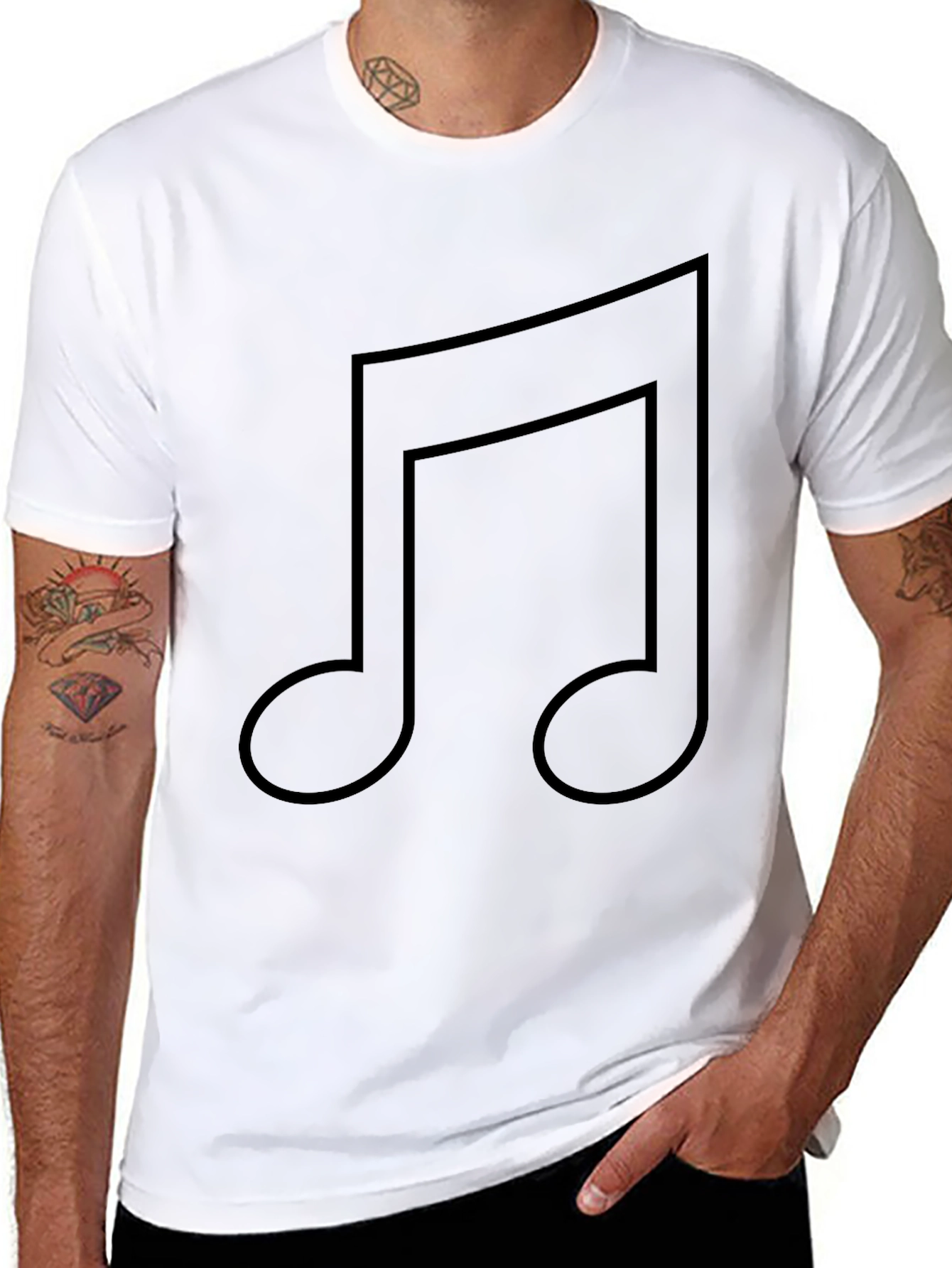 Music Note Graphic Black T-Shirt