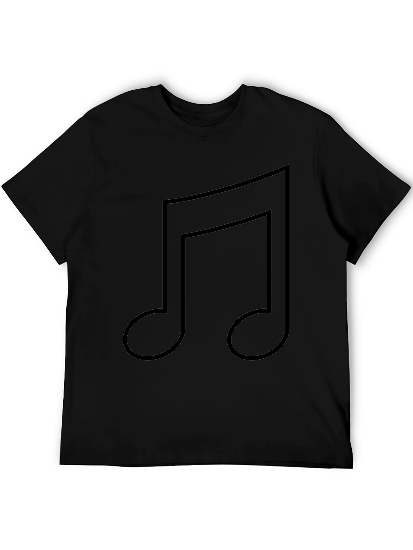 Music Note Graphic Black T-Shirt