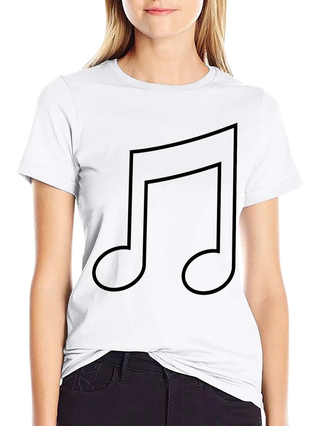 Music Note Graphic Black T-Shirt