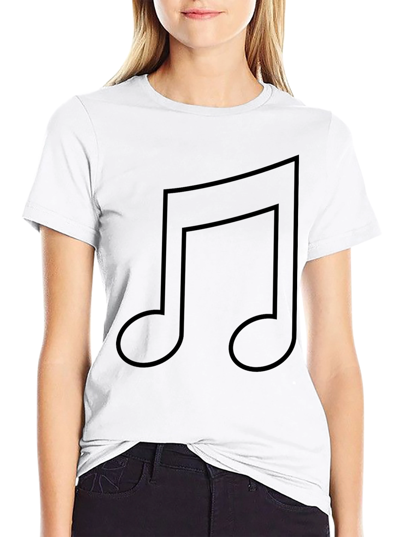 Music Note Graphic Black T-Shirt