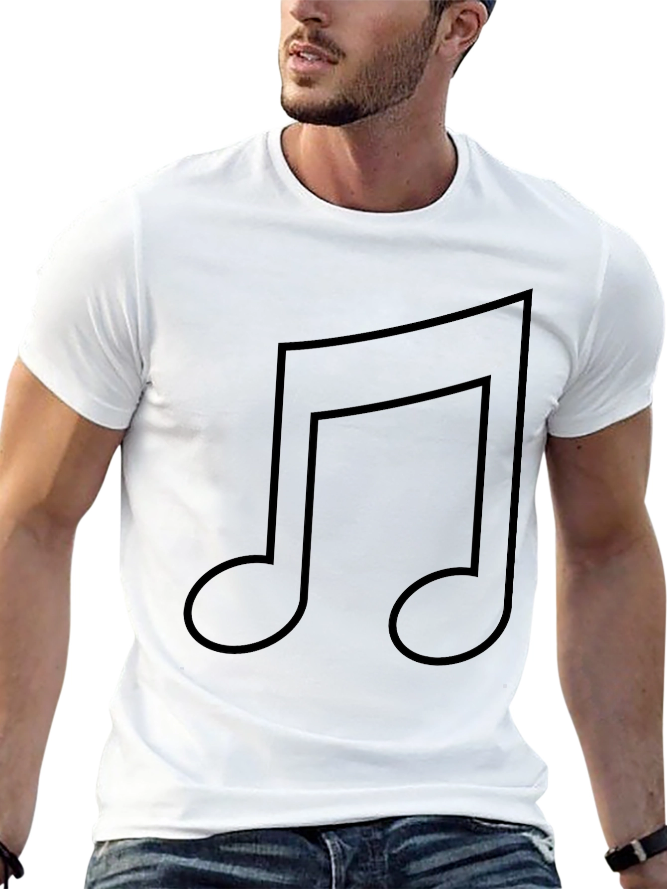 Music Note Graphic Black T-Shirt