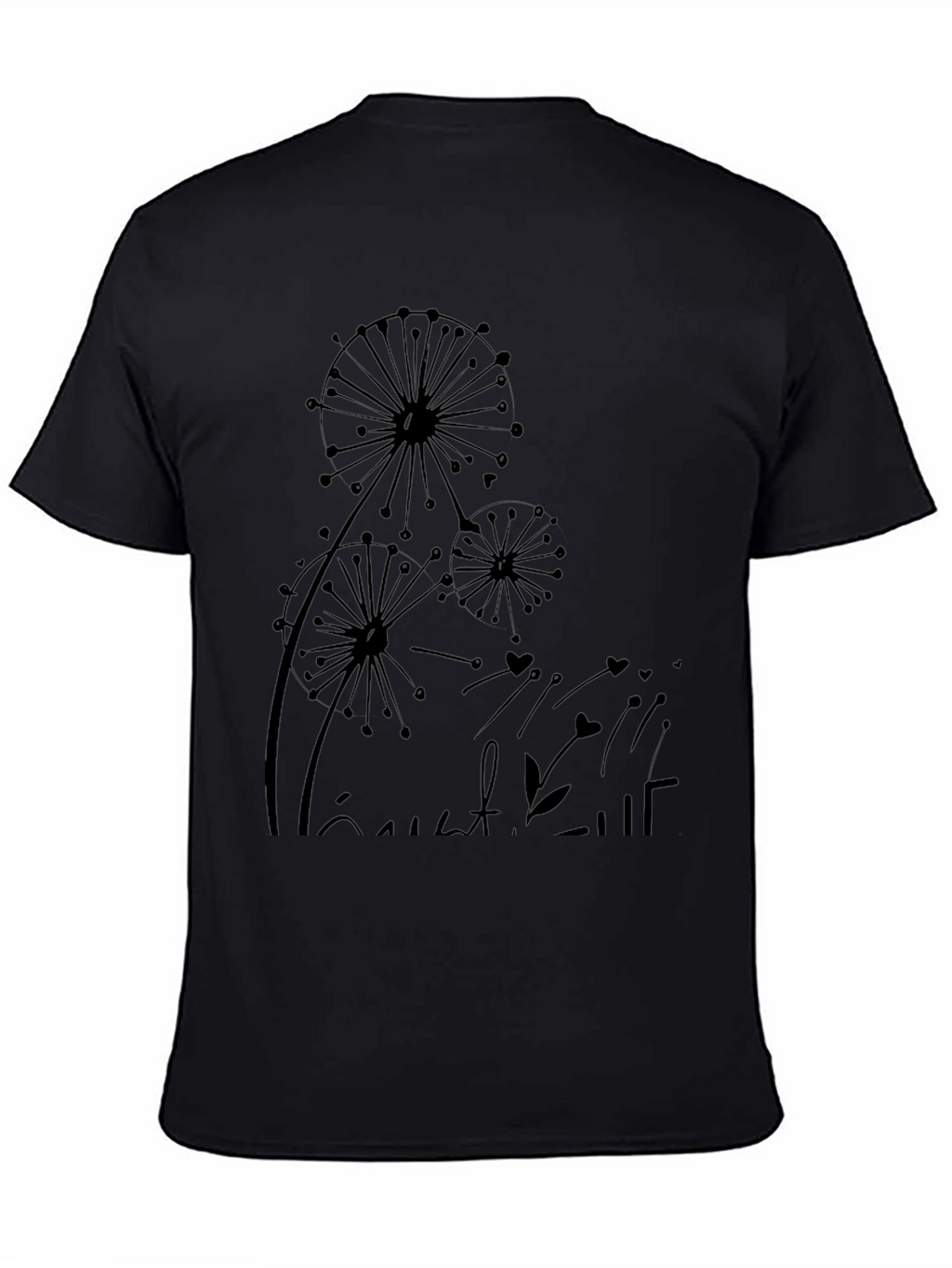 Dandelion Graphic Black T-Shirt