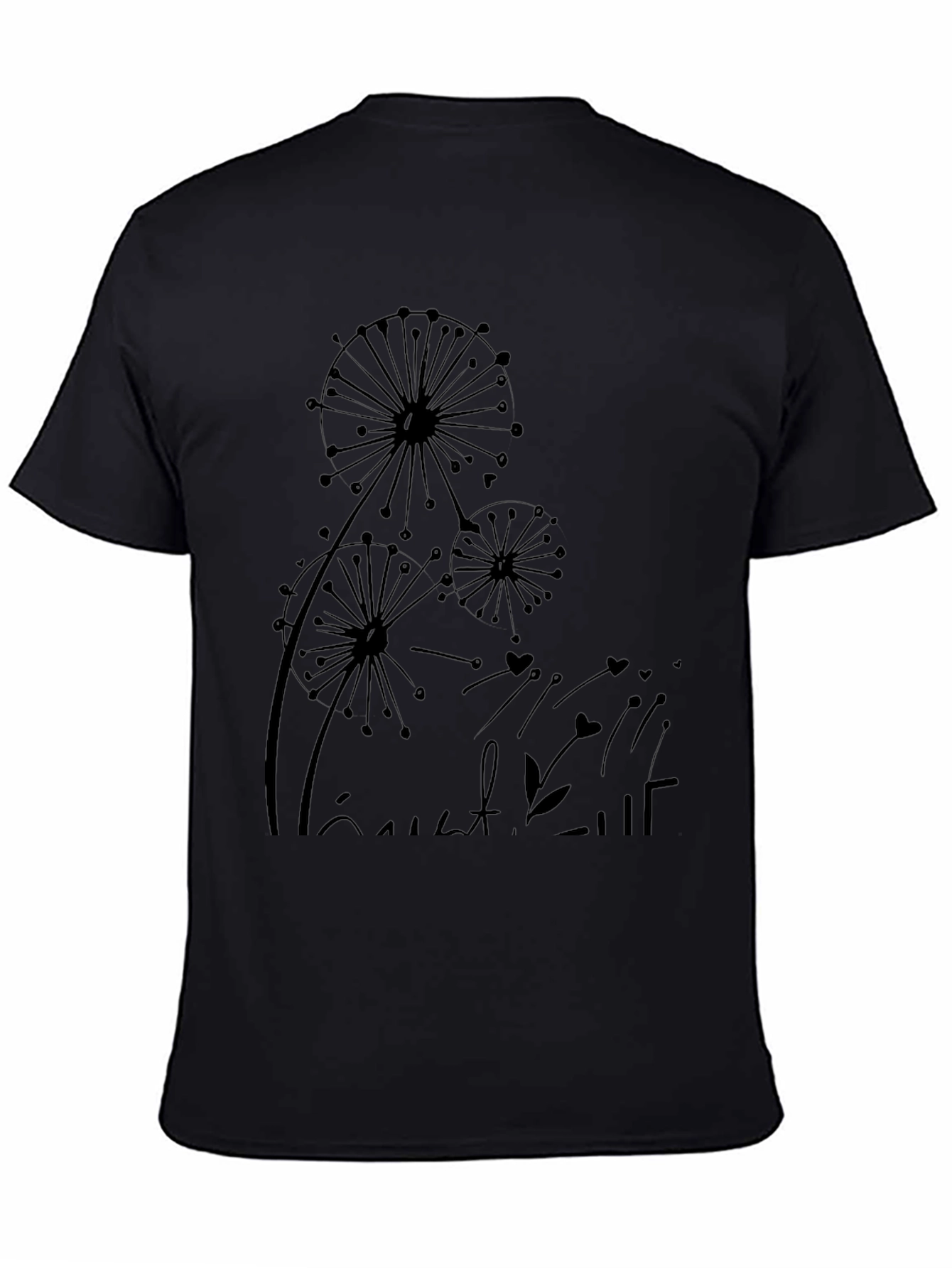 Dandelion Graphic Black T-Shirt
