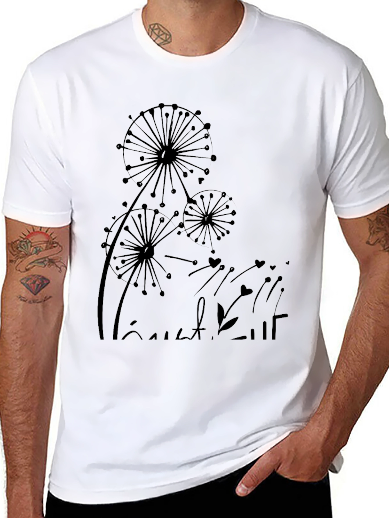 Dandelion Graphic Black T-Shirt