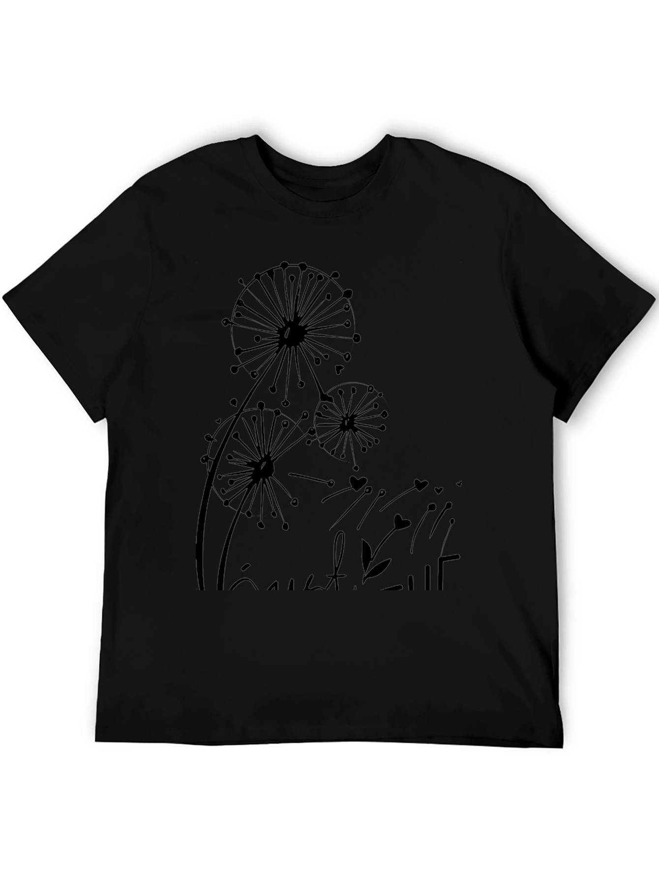 Dandelion Graphic Black T-Shirt