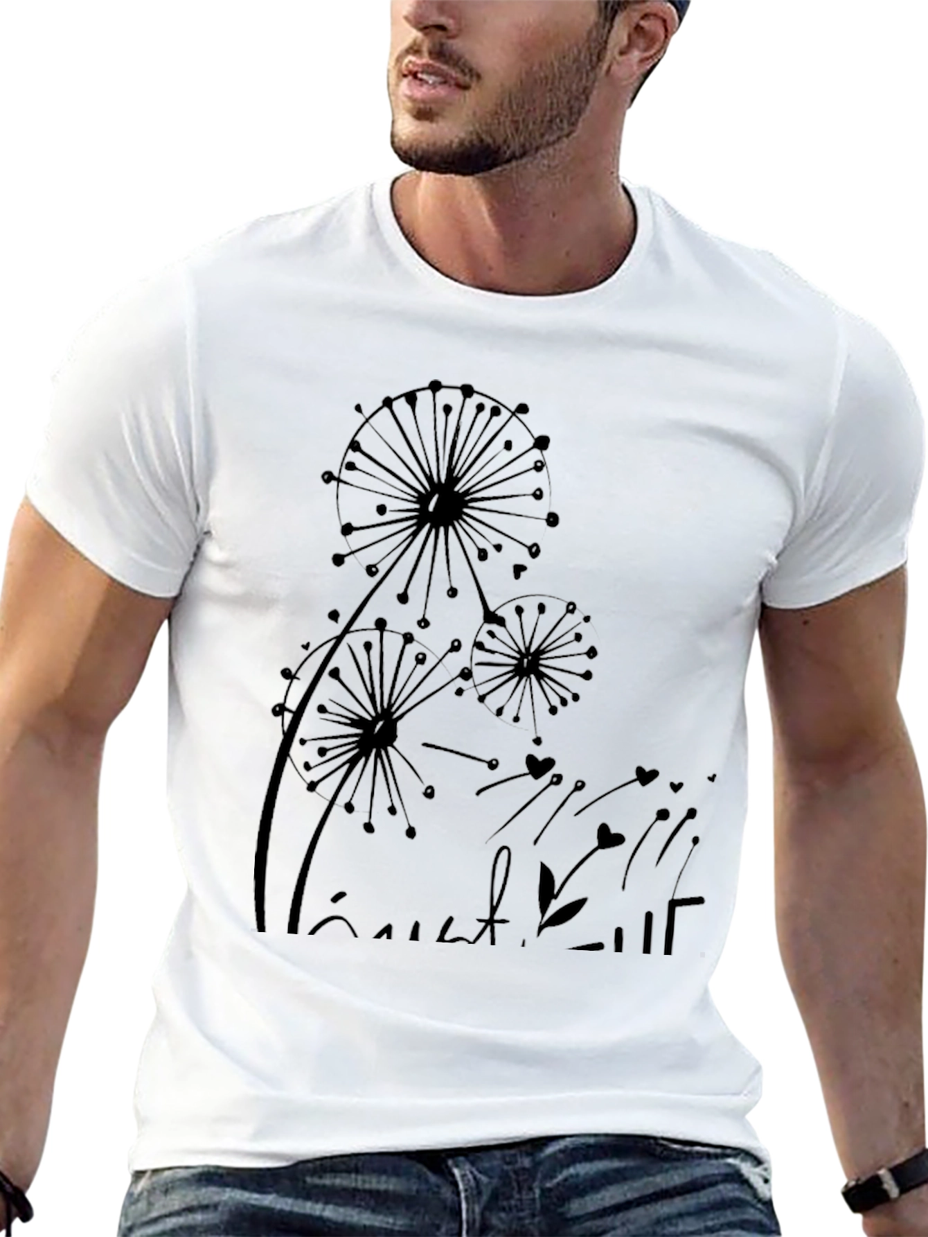 Dandelion Graphic Black T-Shirt