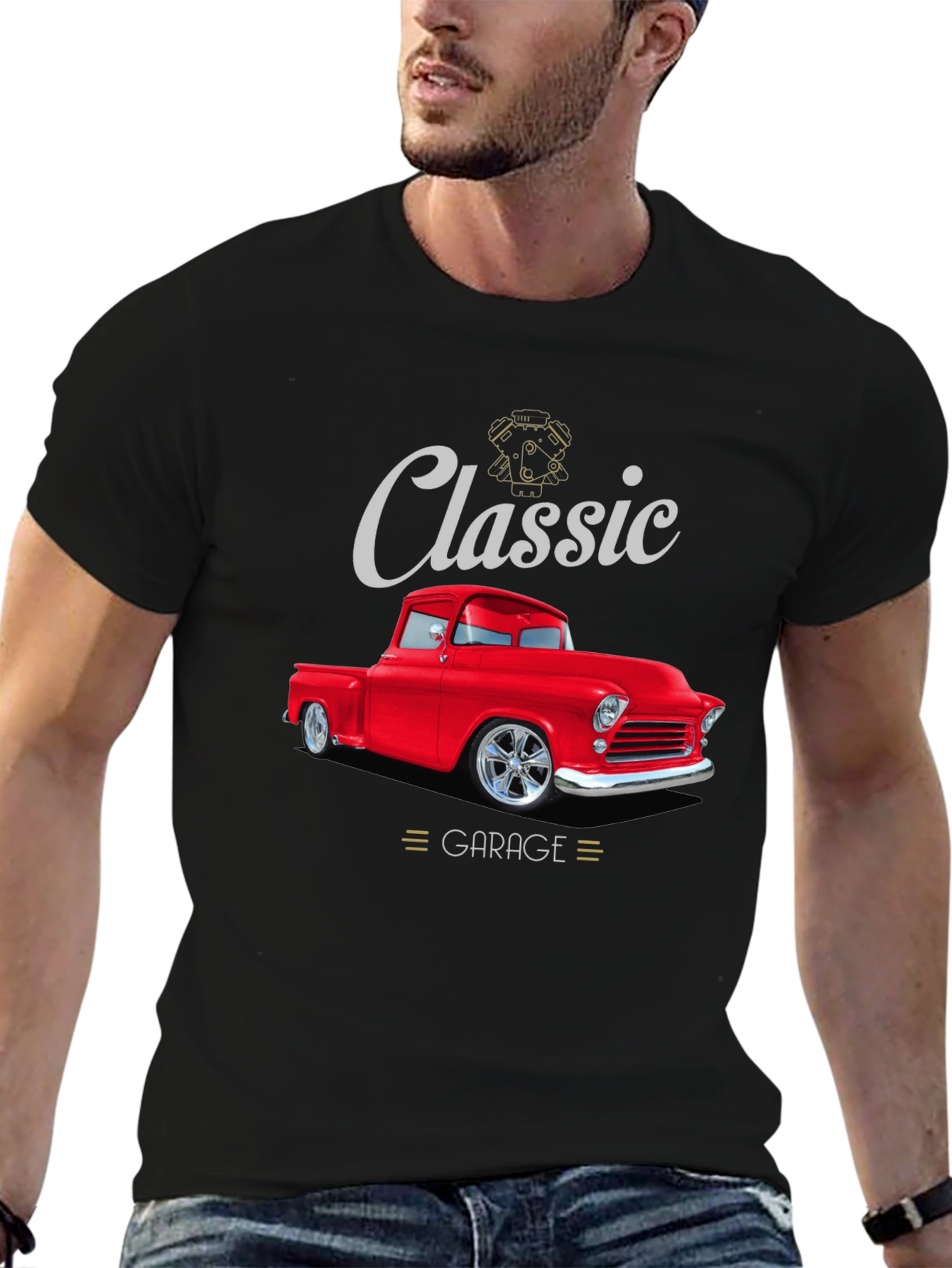Classic Garage Red Truck T-Shirt