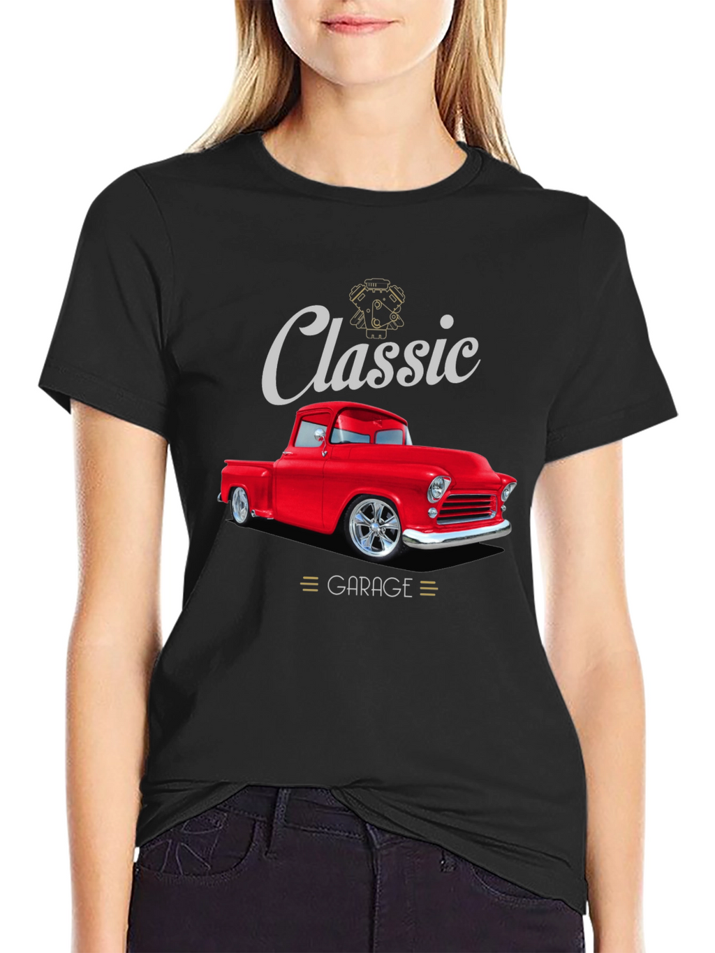 Classic Garage Red Truck T-Shirt