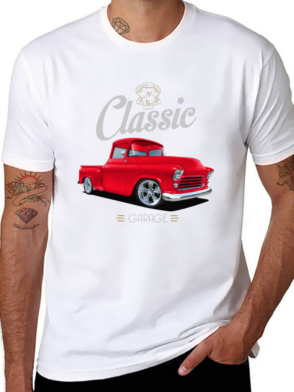 Classic Garage Red Truck T-Shirt