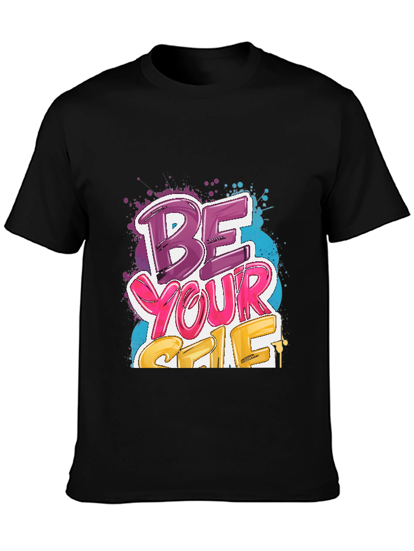 Be Yourself Graphic Tee - Stylish Black Cotton T-Shirt