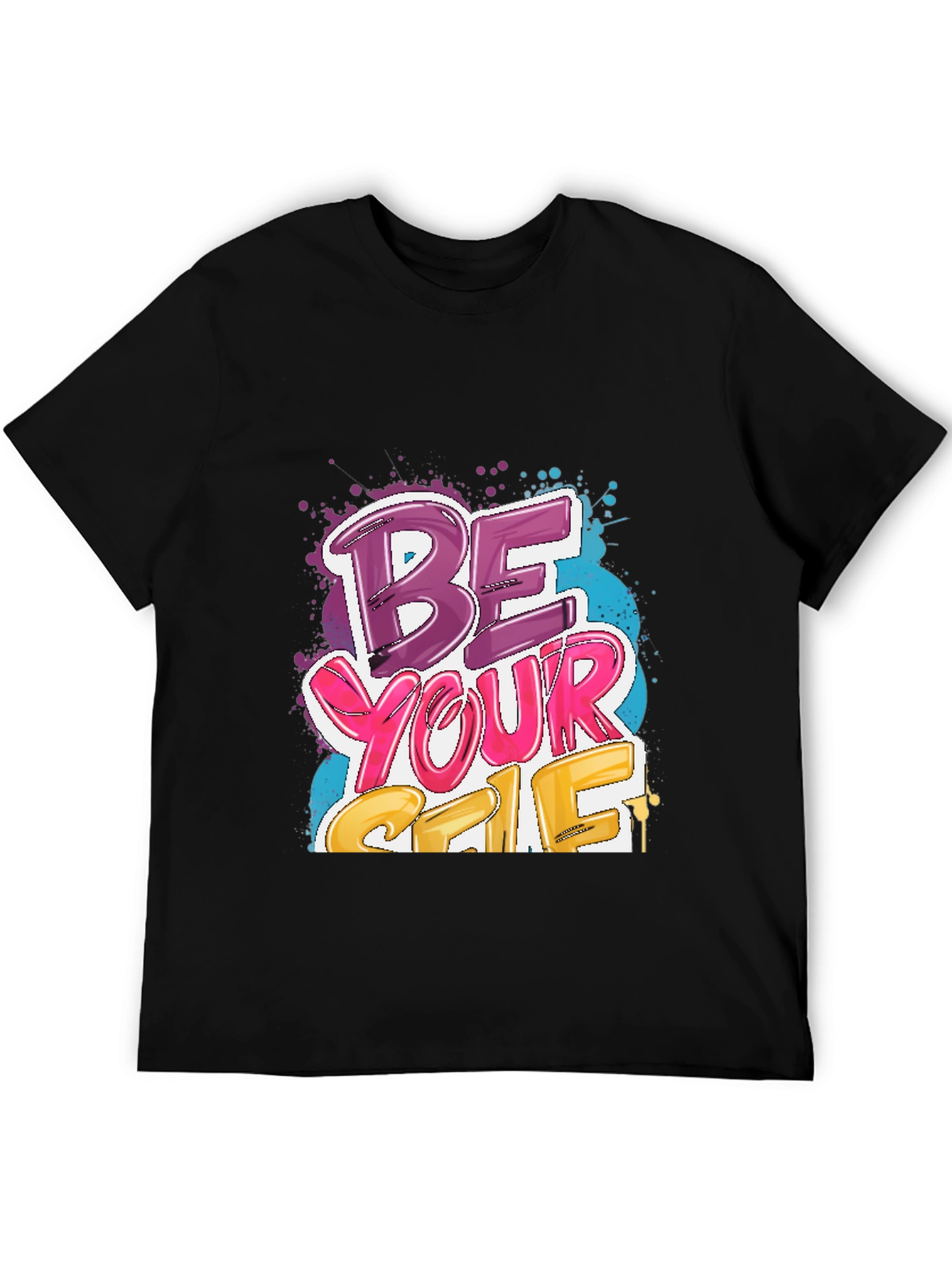 Be Yourself Graphic Tee - Stylish Black Cotton T-Shirt