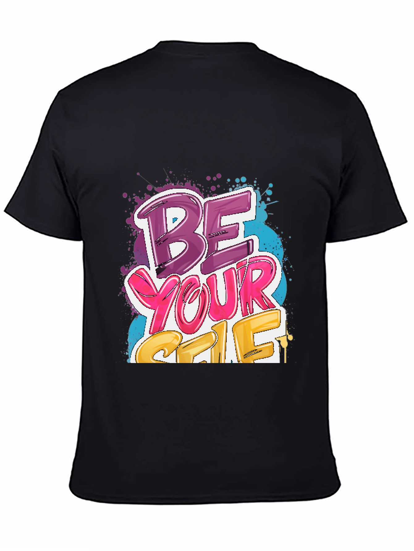 Be Yourself Graphic Tee - Stylish Black Cotton T-Shirt