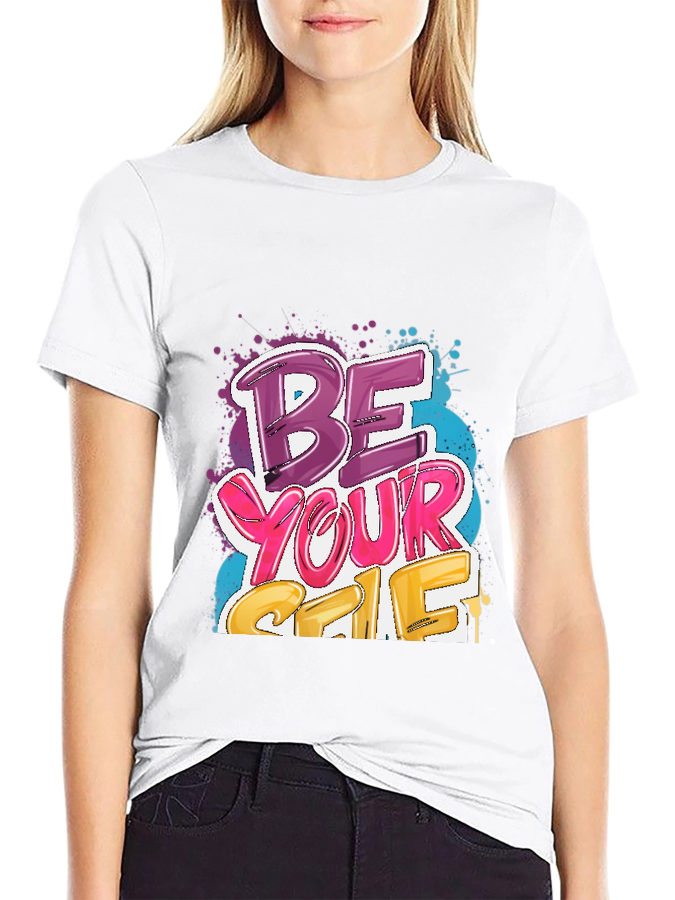 Be Yourself Graphic Tee - Stylish Black Cotton T-Shirt
