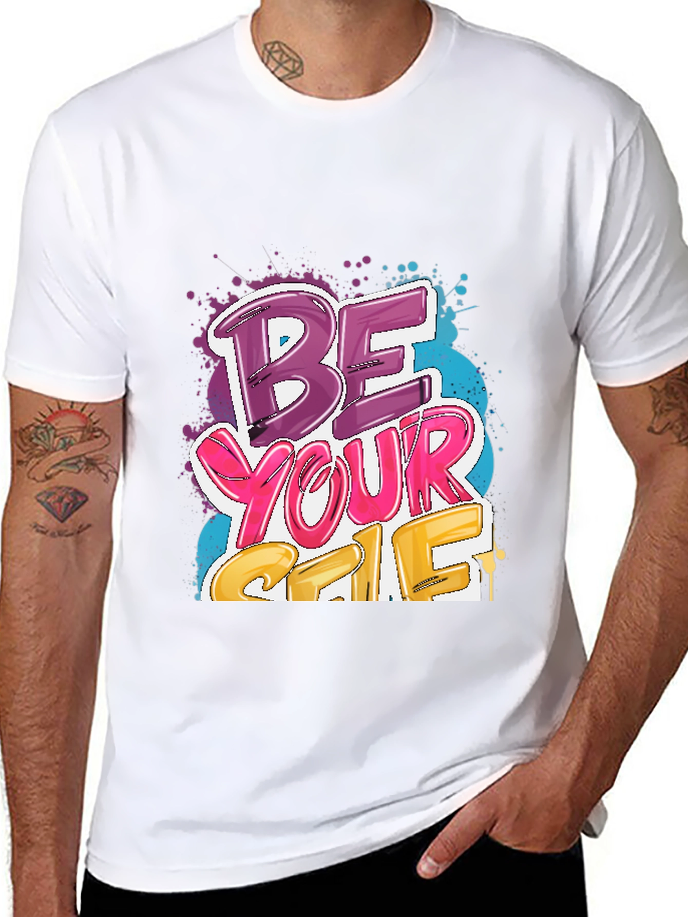 Be Yourself Graphic Tee - Stylish Black Cotton T-Shirt