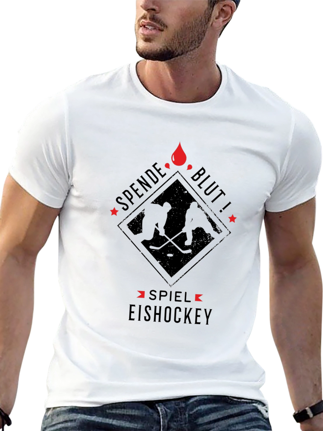 Donate Blood Play Ice Hockey Black T-Shirt