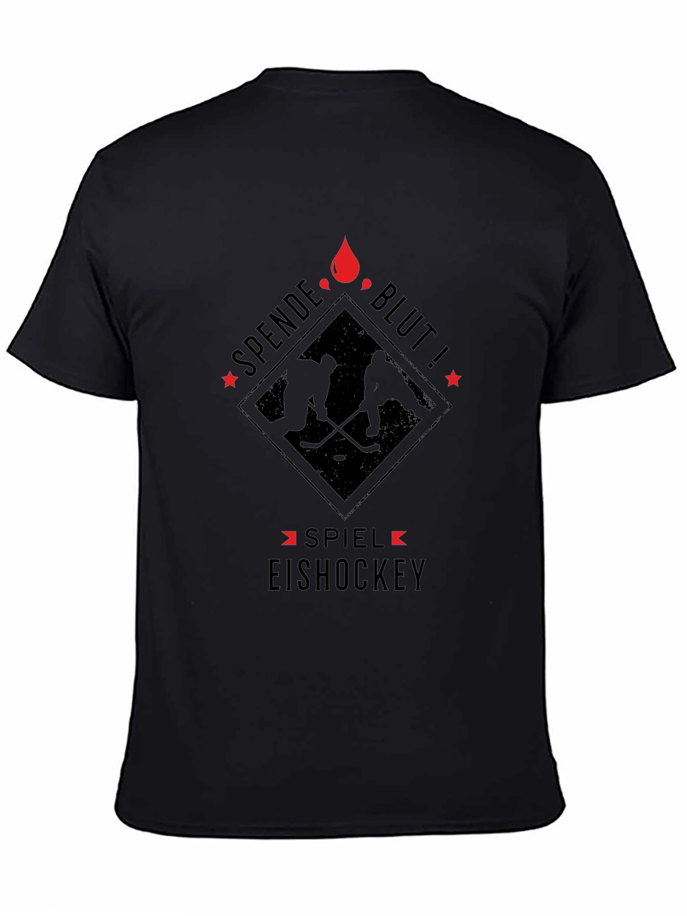 Donate Blood Play Ice Hockey Black T-Shirt