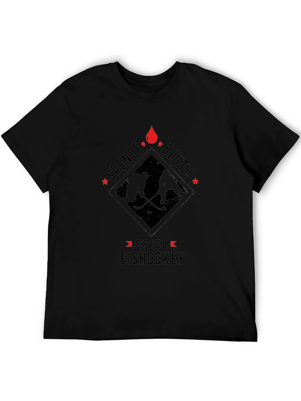 Donate Blood Play Ice Hockey Black T-Shirt