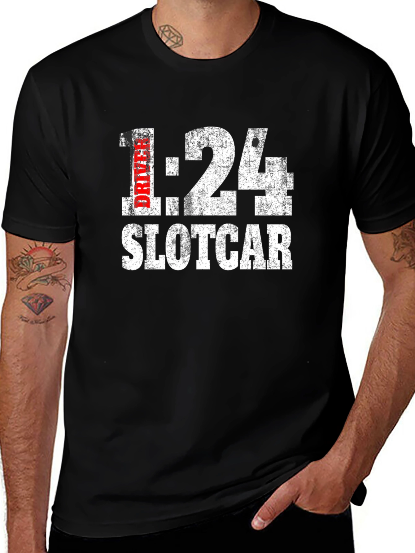 1:24 Slot Car Driver Black Graphic Tee