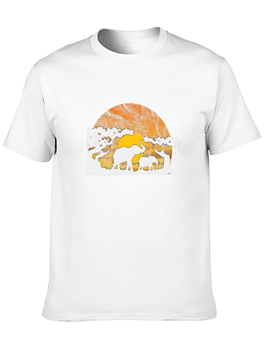 Elephant Sunset Graphic Tee - Black T-Shirt