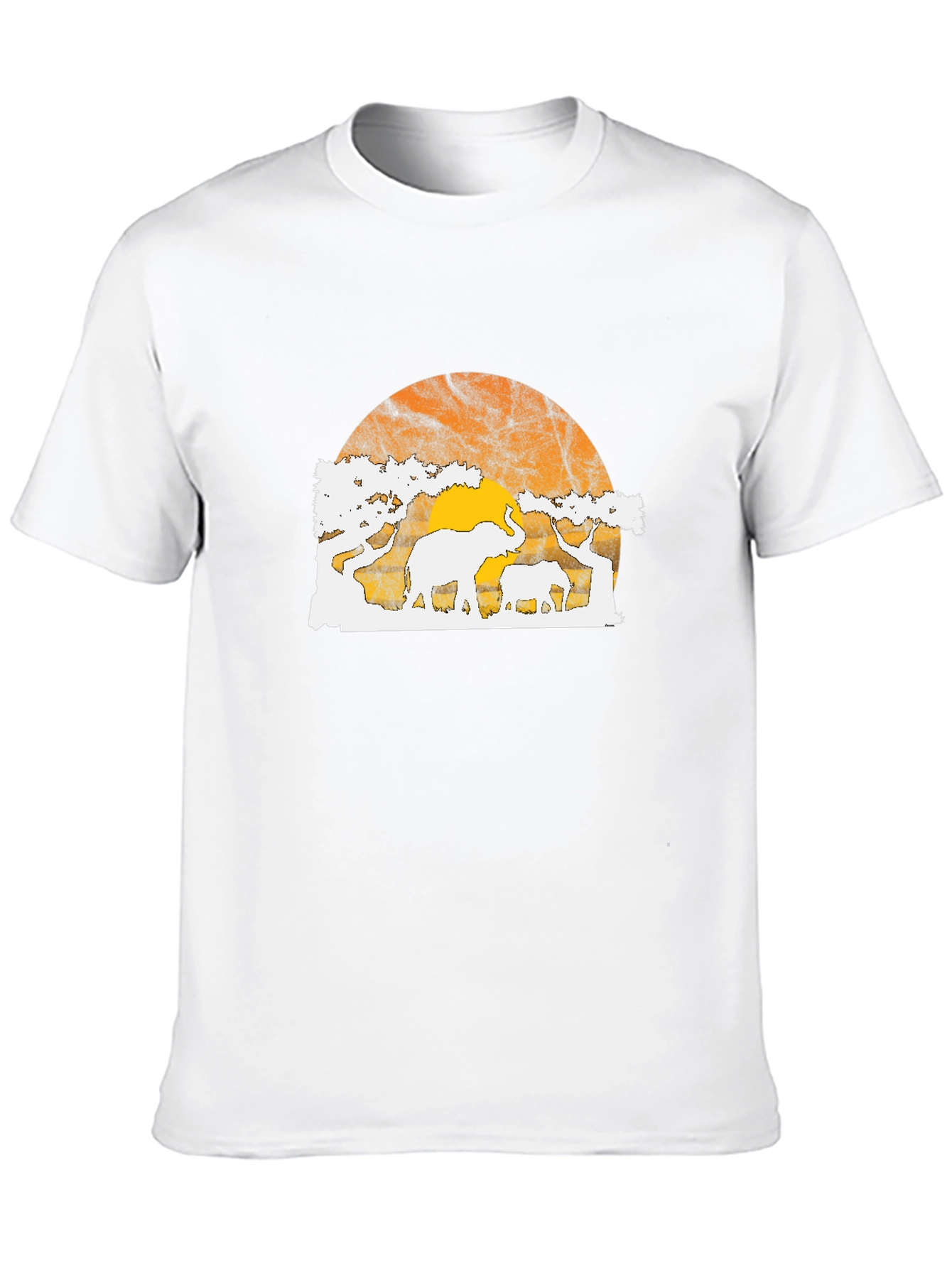 Elephant Sunset Graphic Tee - Black T-Shirt
