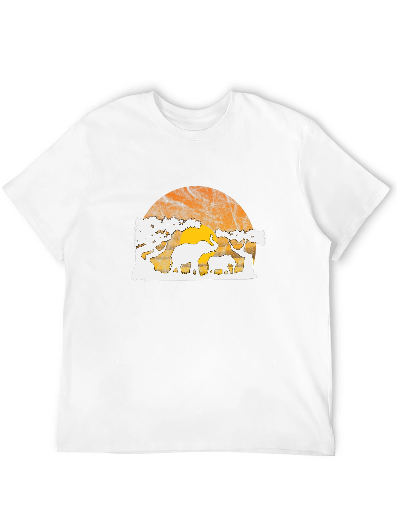 Elephant Sunset Graphic Tee - Black T-Shirt