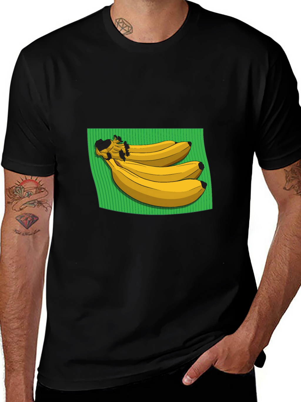 Banana Graphic Black T-Shirt - Novelty Tee