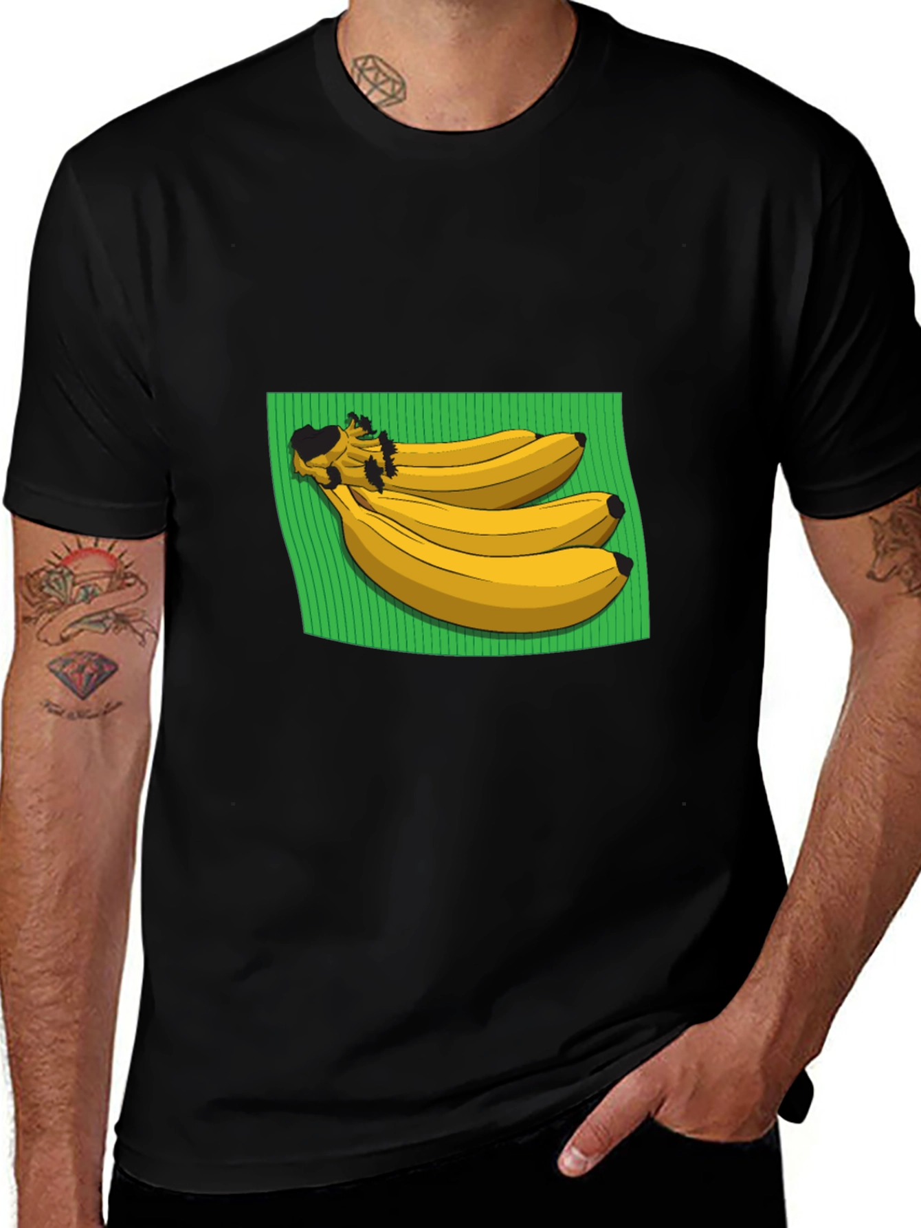 Banana Graphic Black T-Shirt - Novelty Tee