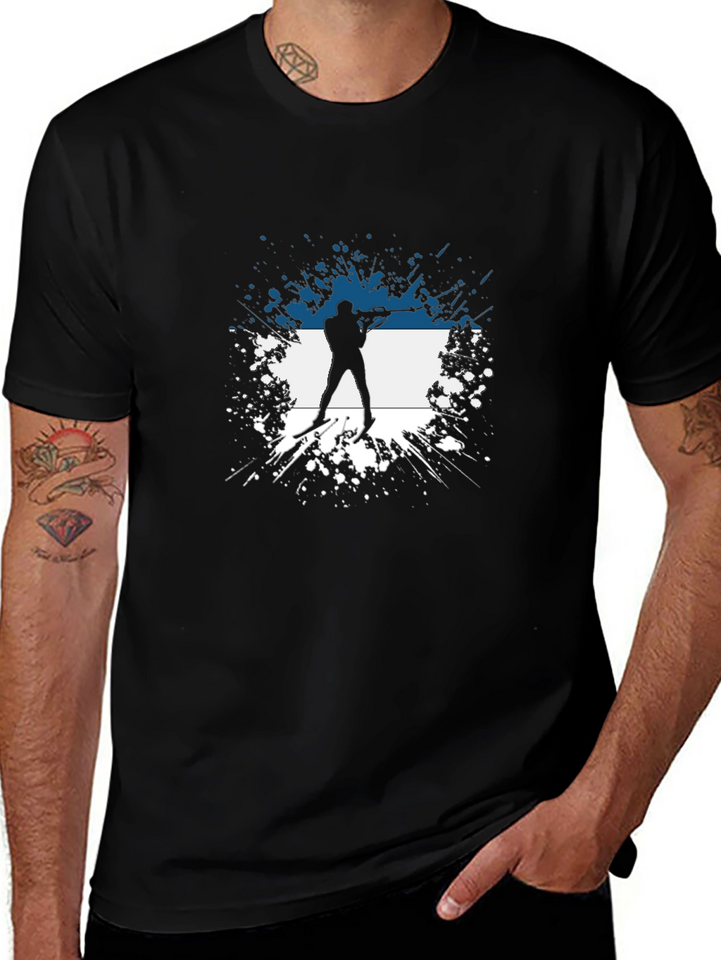 Biathlon Silhouette T-Shirt - Estonia Inspired