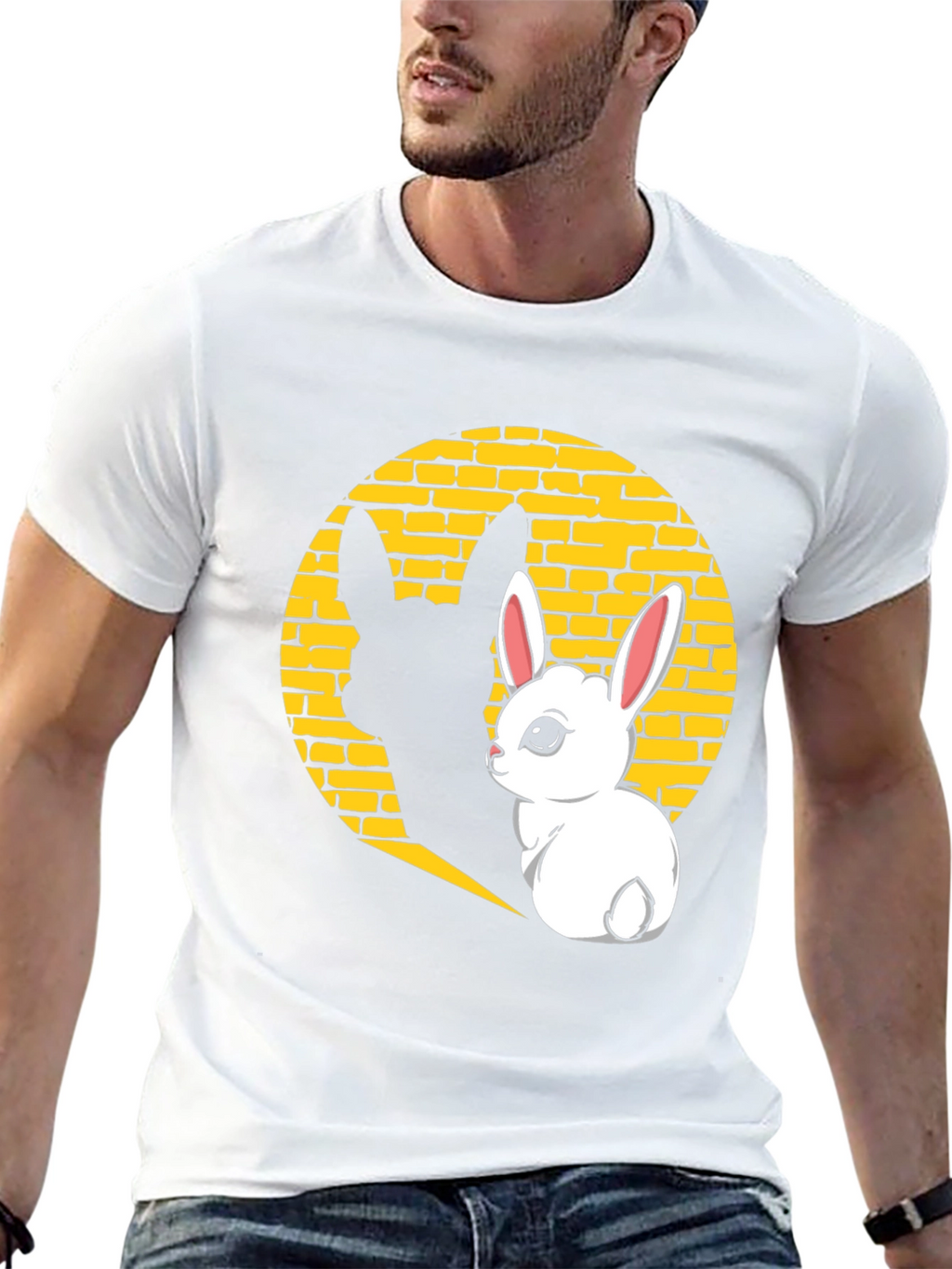 Bunny Shadow Graphic Tee - Black