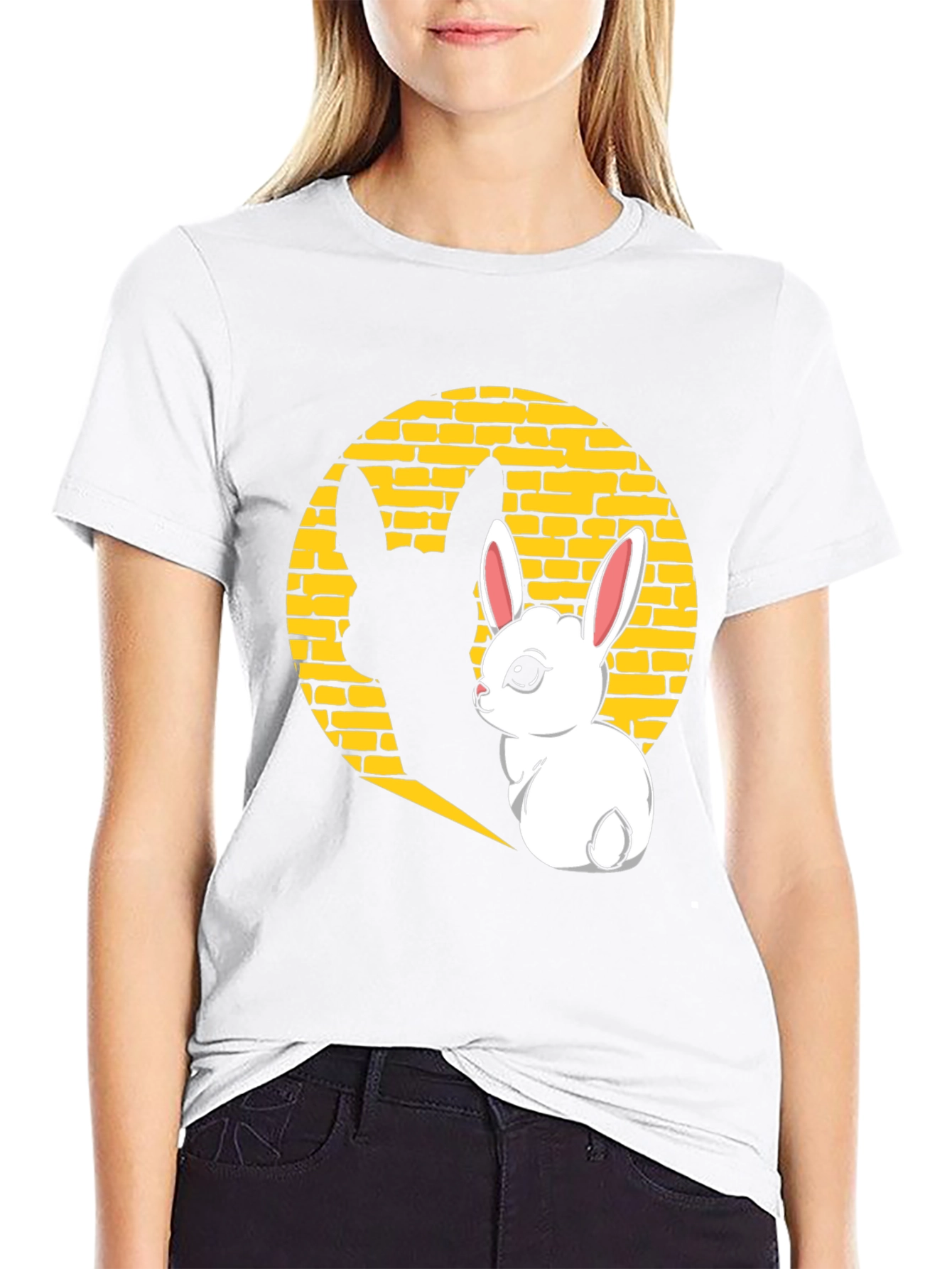 Bunny Shadow Graphic Tee - Black