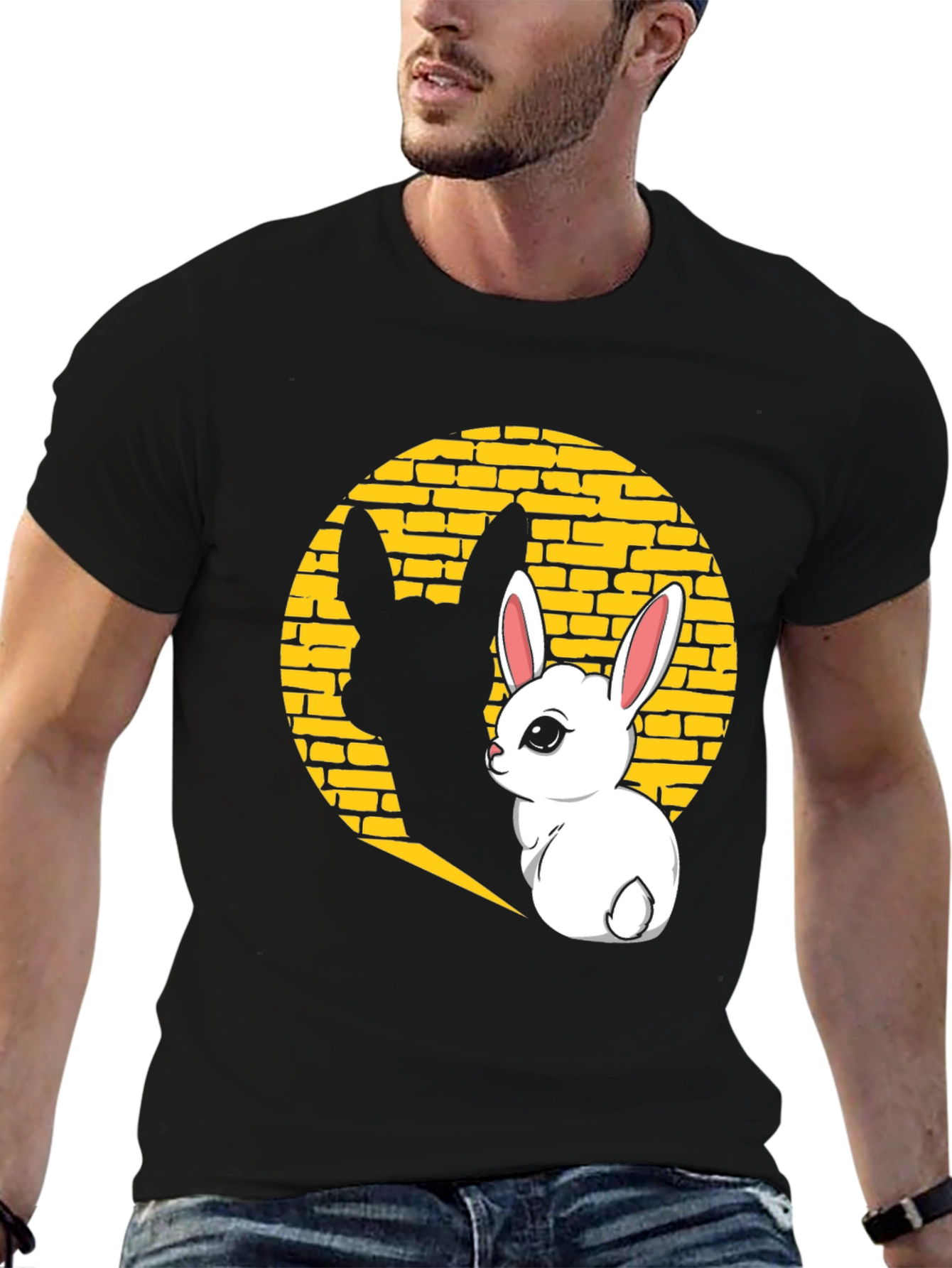 Bunny Shadow Graphic Tee - Black