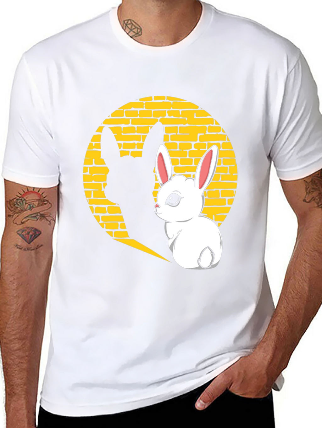 Bunny Shadow Graphic Tee - Black