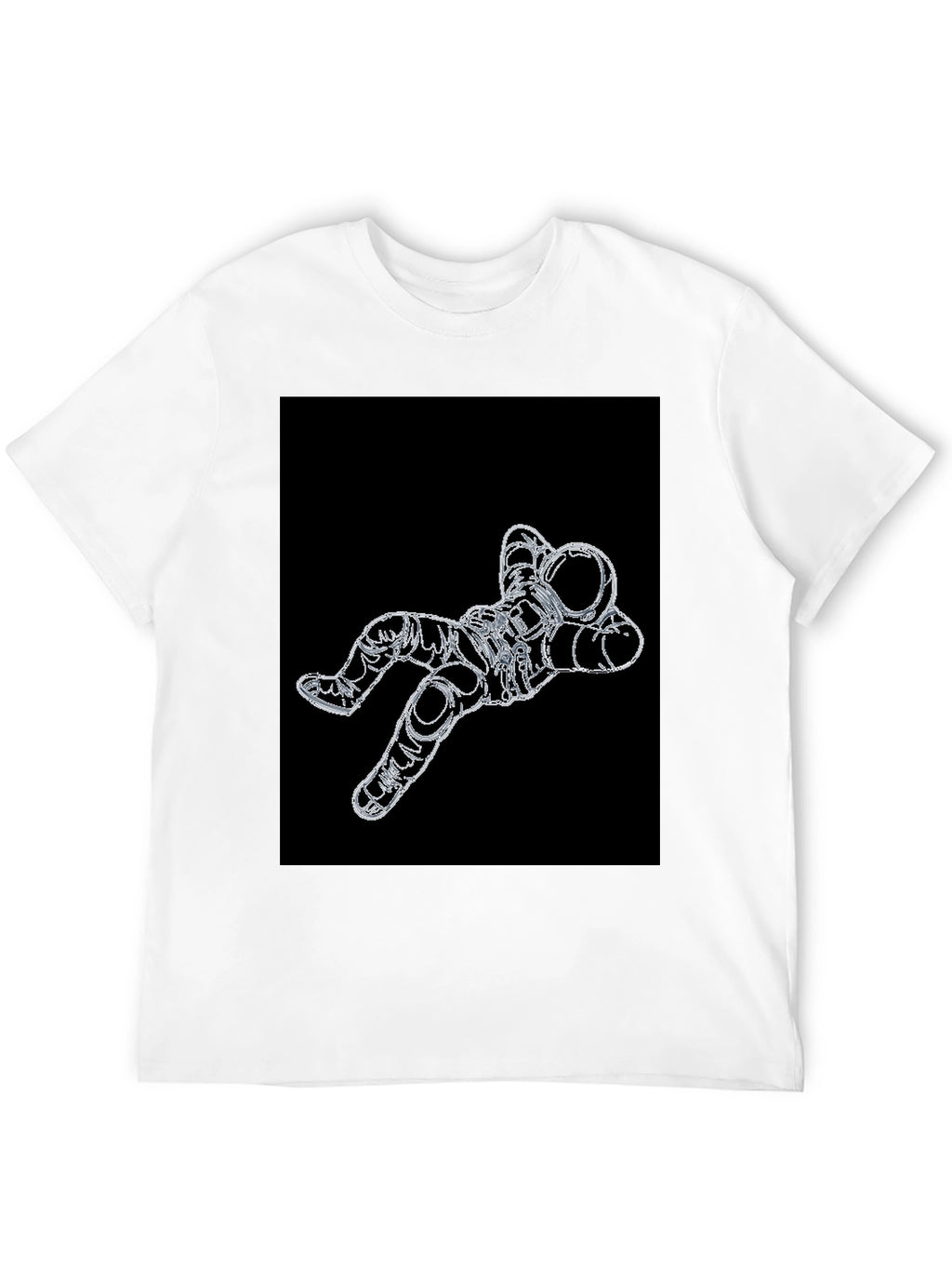 Astronaut Outline Graphic Black T-Shirt