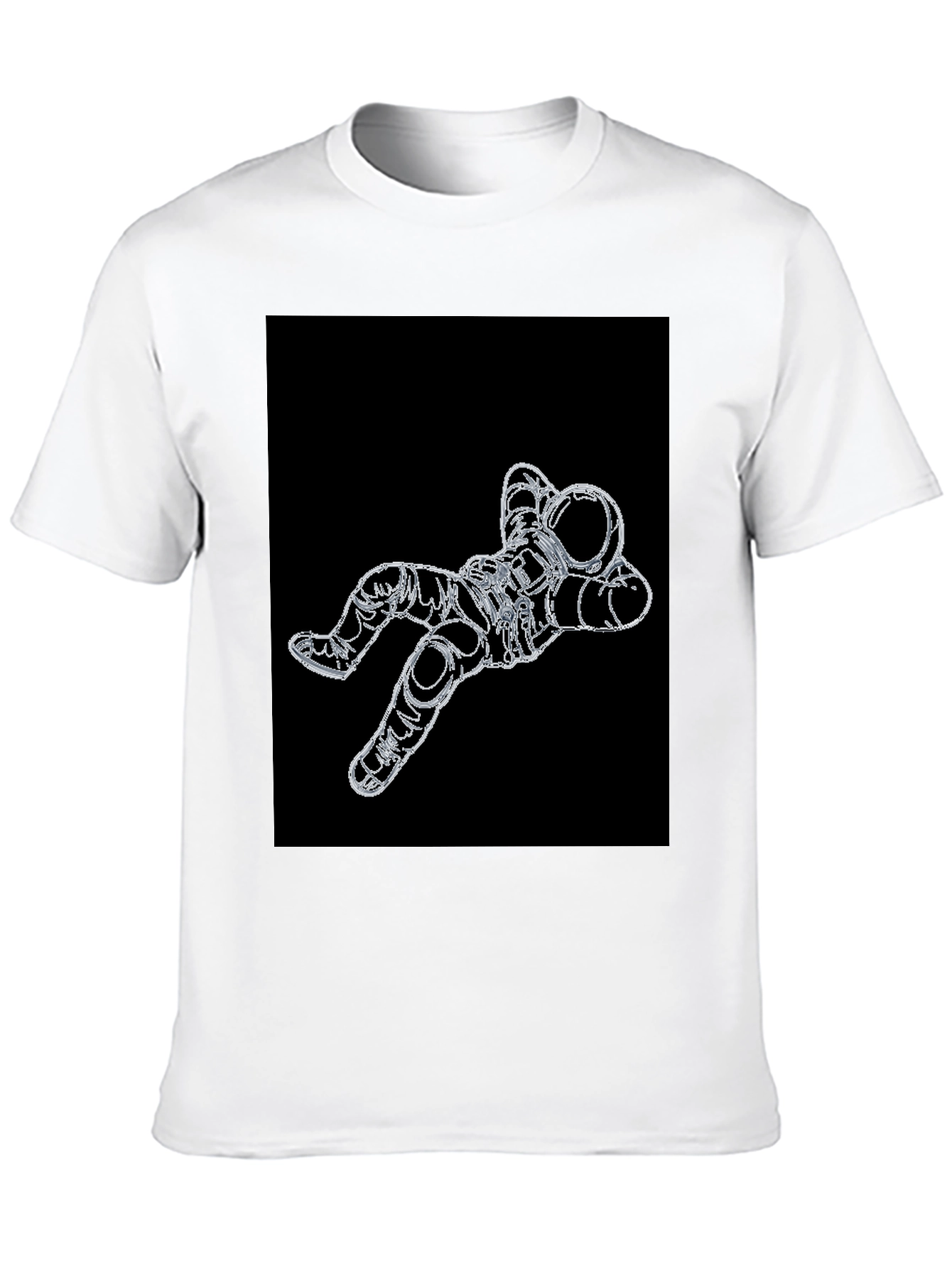 Astronaut Outline Graphic Black T-Shirt