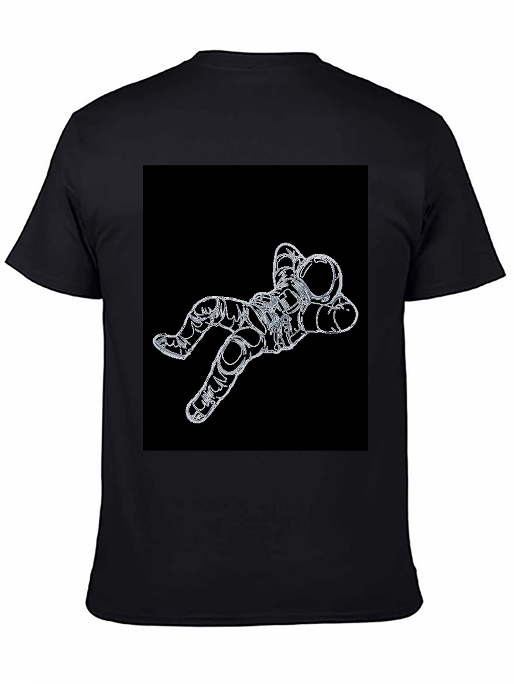 Astronaut Outline Graphic Black T-Shirt