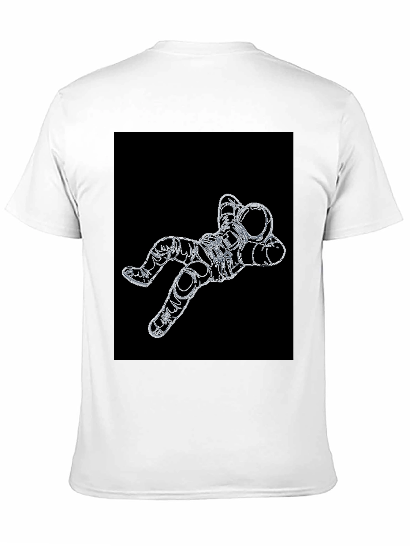 Astronaut Outline Graphic Black T-Shirt