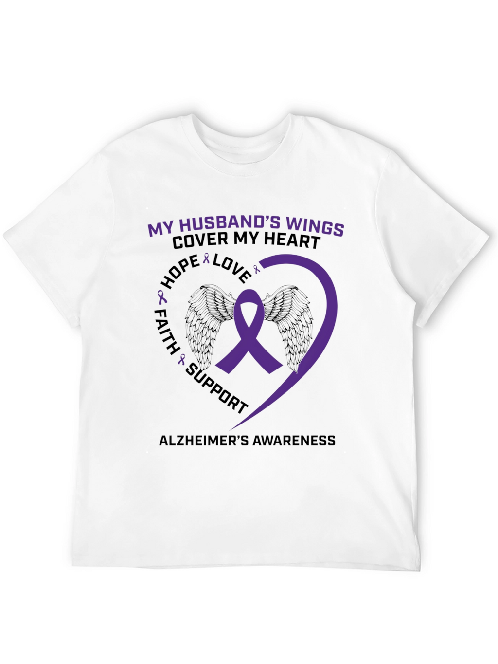 Alzheimers Awareness Husband Wings T-Shirt